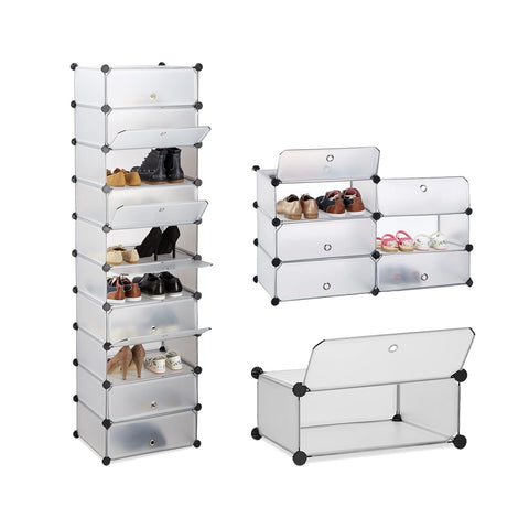 Schuhregal Mehrzweckregal 10 Modulare Ablagen 40x17x10cm für Zuhause und Büro