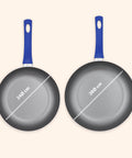 Set 2 Padelle Antiaderenti Onde 24-28 cm Blu con Manico Soft Touch