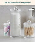 Organizer Bagno Trasparenti – Set 3 Pezzi con Coperchio Multiuso in PP