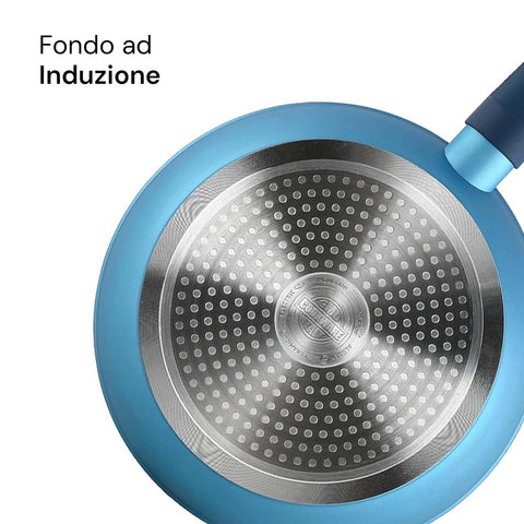 Avilia Padelle Antiaderenti Gaia Alluminio Blu con Fondo a Induzione Set 3 Pezzi con Manico Ergonomico Ean-8056819042856