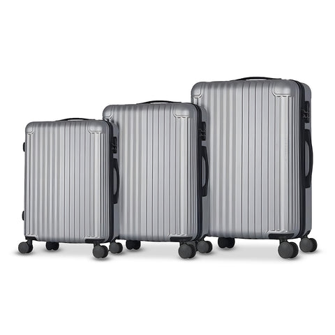 3-teiliges Trolley-Set mit Teleskopgriff und Rollen 56/66/76 cm Silber