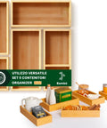 Avilia Set 5 Organizer Contenitori in Bambù Modulabili Salvaspazio Multiuso per Casa e Cucina Ean 8056819050134