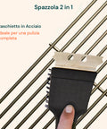 Spazzola Barbecue Pulizia Griglia con Setole e Raschietto in Acciaio e Manico in PP Ergonomico Antiscivolo Ean 8023755068837