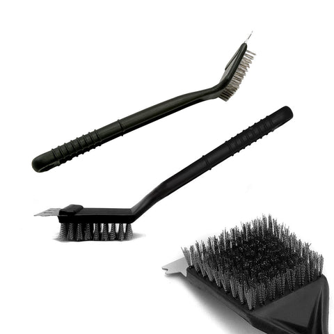 Spazzola Pulizia Griglia con Setole Resistenti, Raschietto e Manico Ergonomico