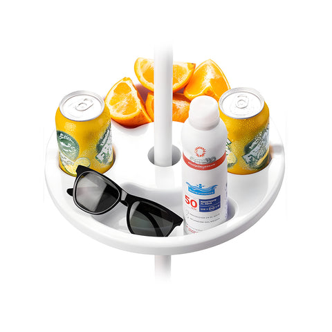Runder Beistelltisch, weiß, für Sonnenschirm, Ø 30 cm, robust und praktisch