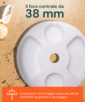 Tavolino per ombrellone con foro centrale da 38mm compatibile con la maggior parte dei pali per ombrelloni da giardino e spiaggia