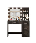 Scrivania con Specchio e Luci LED 3 Tonalità Naturale, Calda, Fredda per Make-Up e Organizzazione