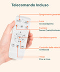 Telecomando ventilatore da soffitto con 6 velocità, timer 4 ore e controllo luce LED indipendente