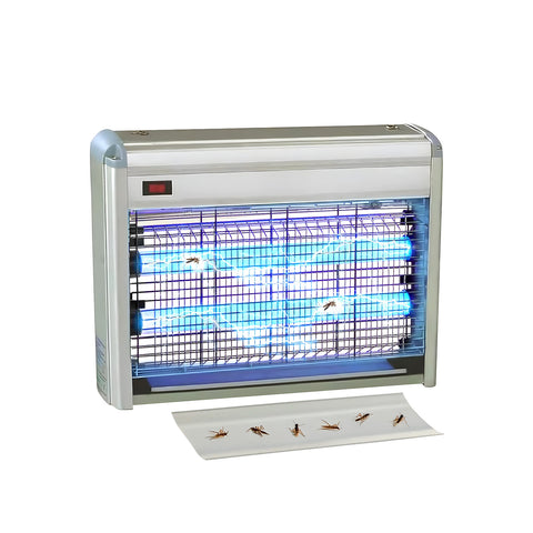 Zanzariera elettrica DCG 30W con doppio tubo UV fluorescente, vaschetta estraibile e griglia protettiva per eliminare insetti