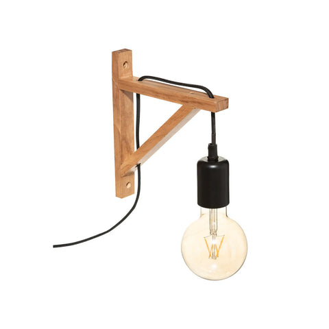Wandleuchte aus Holz Hohl Pendelleuchte H22cm