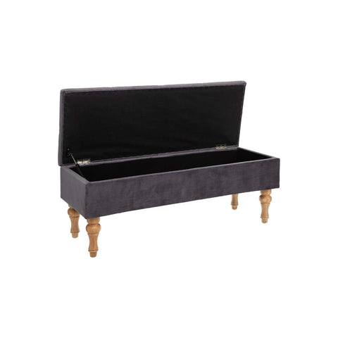 Samttruhenbank 102x38x41cm Grau