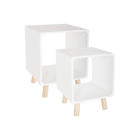 2er-Set Couchtische aus weißem Holz