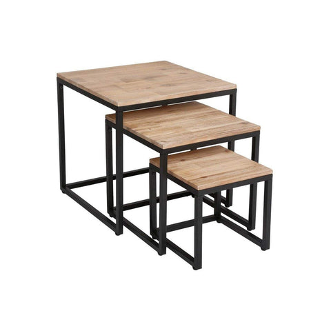 Set mit 3 stapelbaren Beistelltischen, 30, 40 und 50 cm