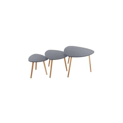 3er-Set Couchtische aus Holz, 34, 47 und 60 cm