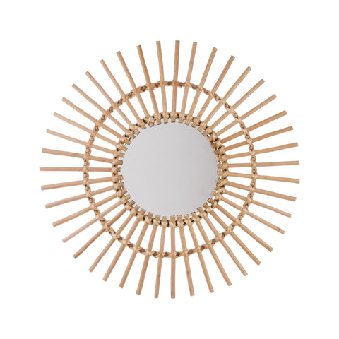 Sonnenförmiger Rattan-Spiegel 58x58cm