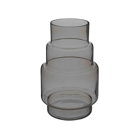 Vase May aus dunkelgrauem Glas, H26cm