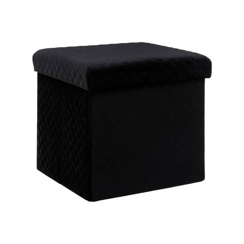 Klappbarer Hocker aus schwarzem Samt 31x31cm