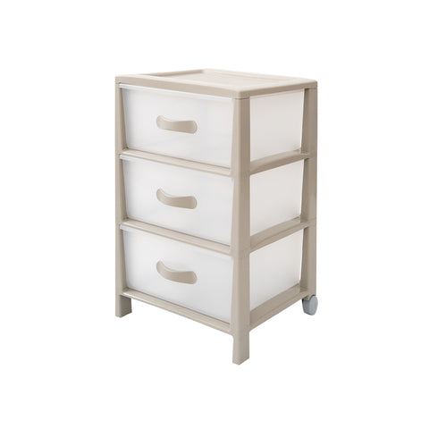 Kommode Futura mit 3 Schubladen Taupe