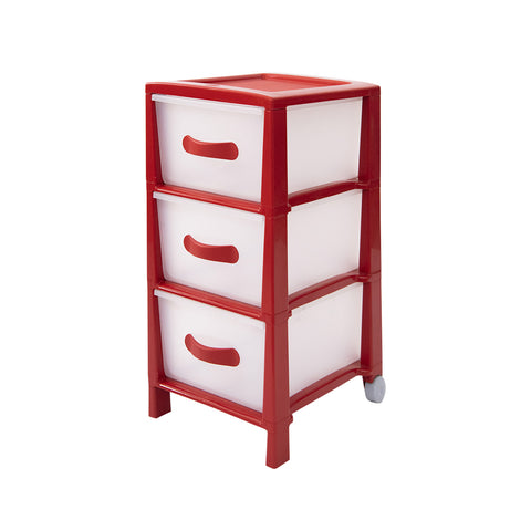 Kommode Futura Slim mit 3 Schubladen Rot