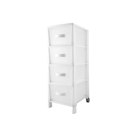 Kommode Futura Slim mit 4 Schubladen, Weiß