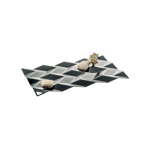 Centrotavola In Acciaio Inox Nero 38x23,5cm