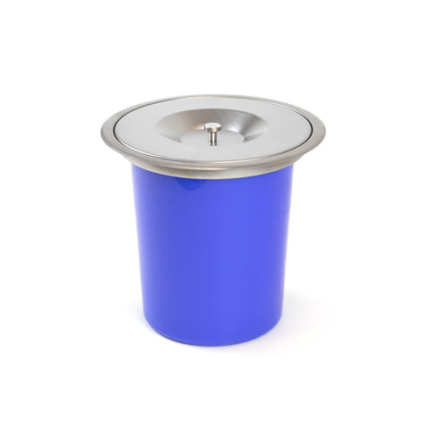 Einbau-Mülleimer für die Arbeitsplatte, Küche, mit Deckel, 6l, ø21cm, Blau