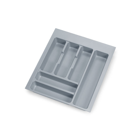 Verstellbarer Besteckkasten für Schubladen, Kunststoff, 45cm, Grau