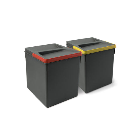 2er Set Mülleimer für Schubladen 26cm 15l