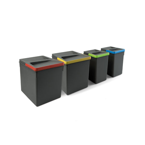 Set 4 Mülleimer für Schubladen 26cm 7/15l