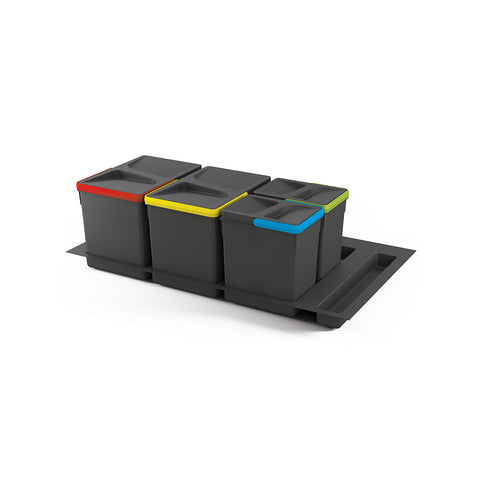 Set mit 4 Mülleimern für die Mülltrennung für 26cm-Schubladen mit 90cm-Basis 7/15l