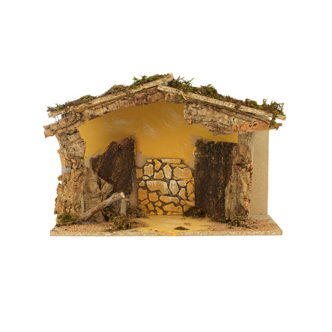 Holzhütte für Krippe 26x50x29cm