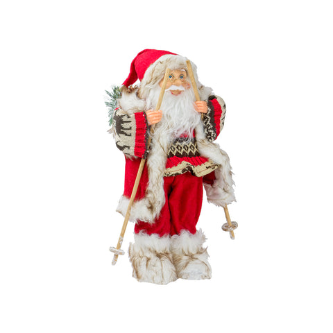 Weihnachtsmann-Dekoration mit Sack und Skiern 40cm