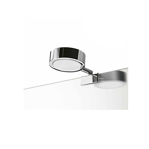 Lampada A Led Universale Rotonda Per Specchio In Abs Cromato Da 2w 7,6cm