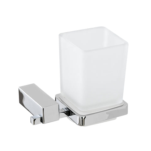 Zahnbürstenhalter aus Edelstahl und Glas