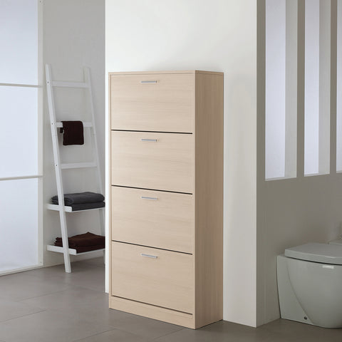Schuhschrank aus Lärche mit 4 Fächern 156cm