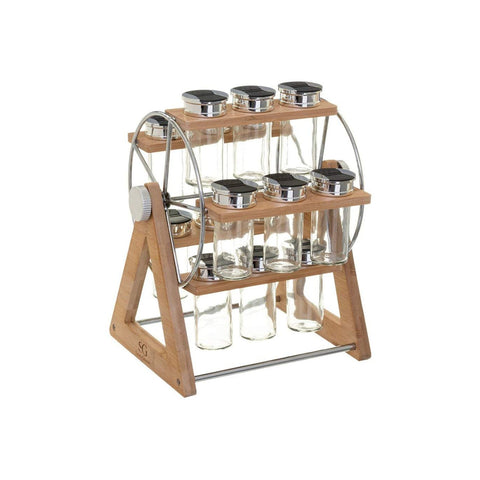 Drehbarer Gewürzständer Holz 15 Gläser