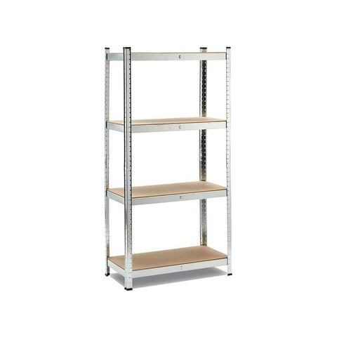 Regal mit 4 Ablagen zum Zusammenstecken aus Metall und MDF