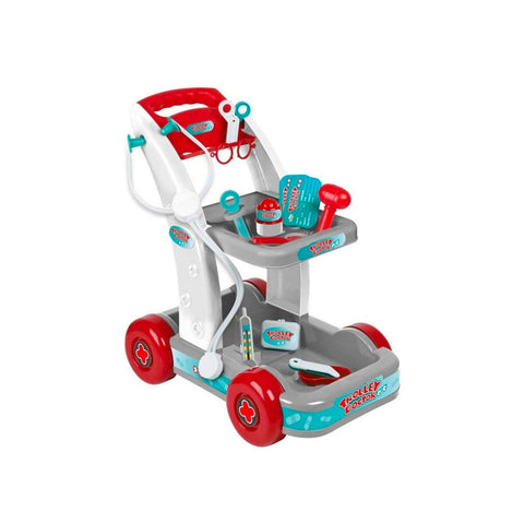 Arztwagen mit 13 Zubehörteilen, Kinderarzt, 48 cm hoch