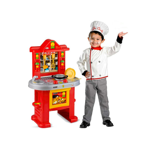 Chef-Küche Rot Hoch 58cm Mit 14 Inbegriffenen Accessoires