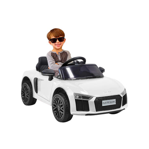 Elektroauto Audi R8 Spyder Weiß 12V 4,5Ah 106x60x41cm