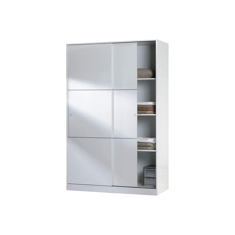 Schwebetürenschrank 2-türig Weiß 200x120x50cm