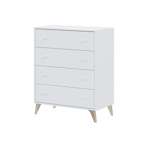 Kommode mit 4 Schubladen, Weiß, 77x95x40cm