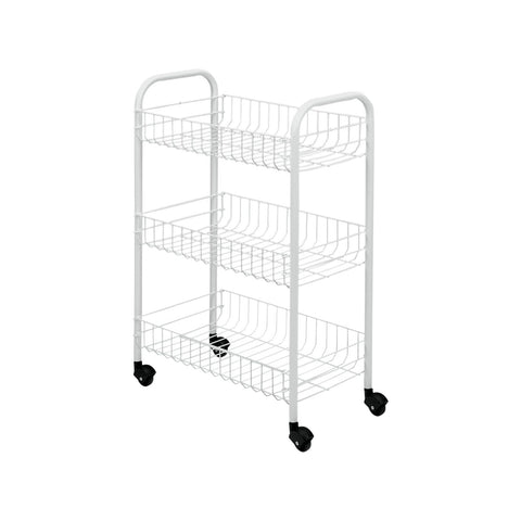Carrello Da Cucina 3 Ripiani Bianco 40x26x62cm