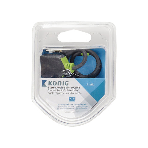 Audio-Kabel M 3,5mm - 2x 3,5mm F 0,20m