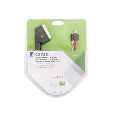 Cavo Scart Rca Regolabile Nero 2m