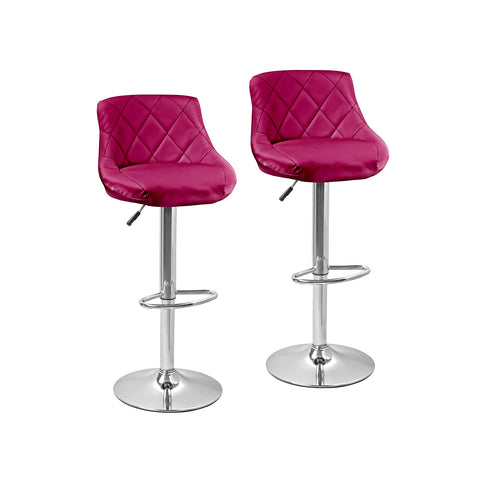 Set 2 Sgabelli Bar E Cucina Ecopelle Bordeaux