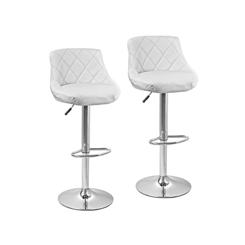Set 2 Sgabelli Bar E Cucina In Ecopelle Bianco