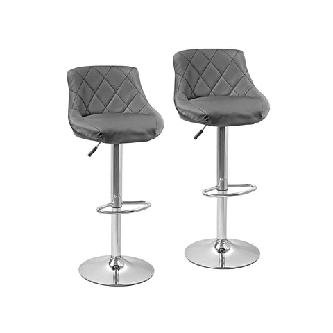 Set mit 2 Bar- und Küchenhockern aus grauem Kunstleder