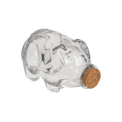 Sparschwein aus Glas mit Korken, 400 ml