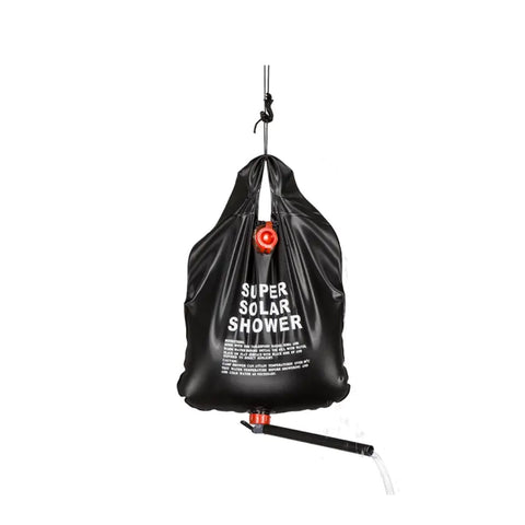 Campingdusche mit Siphon und Solarpanel 10l